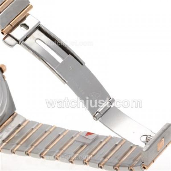 Omega Constellation Swiss ETA Movement Two Tone Diamond Markers with White Dial