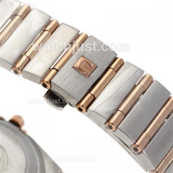 Omega Constellation Swiss ETA Movement Two Tone Diamond Markers with White Dial