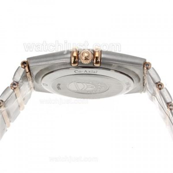 Omega Constellation Swiss ETA Movement Two Tone Diamond Markers with Brown Dial