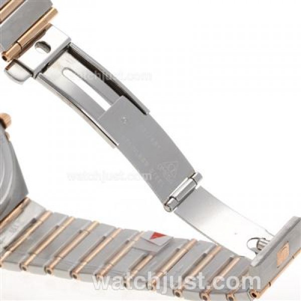 Omega Constellation Swiss ETA Movement Two Tone Diamond Markers with Brown Dial