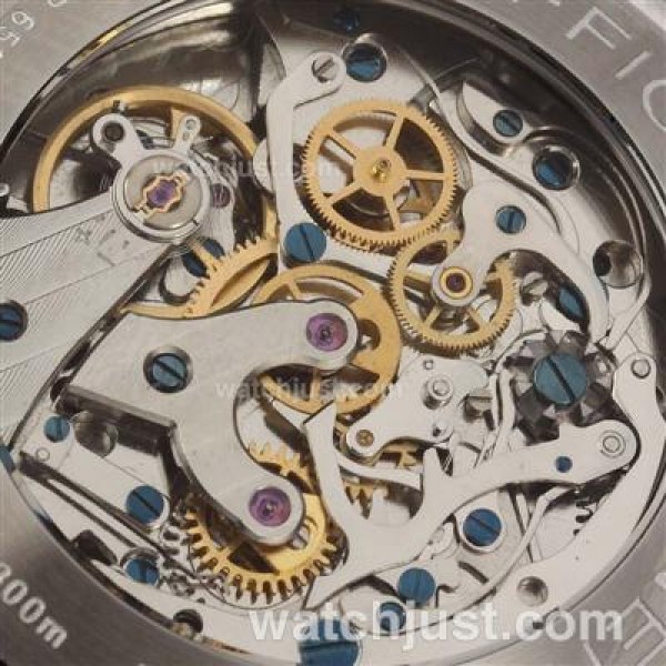 Panerai Luminor Chronograph Lemania Movement with Black Dial-Leather Strap