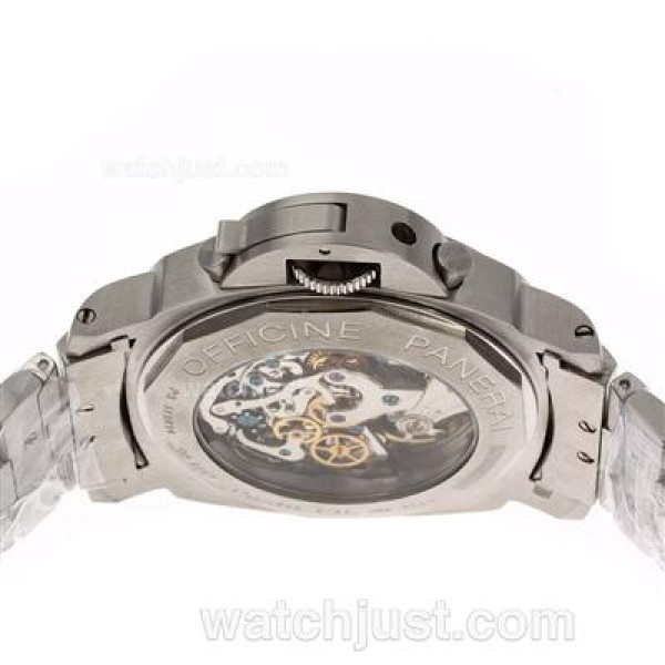 Panerai Luminor Regatta Chronograph Lemania Movement with Black Checkered Dial S/S