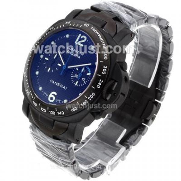 Panerai Luminor Regatta Chronograph Lemania Movement Full PVD with Black Checkered Dial