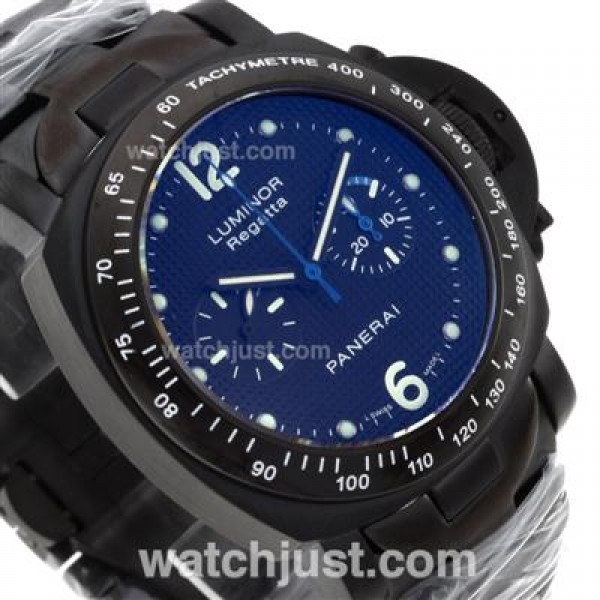 Panerai Luminor Regatta Chronograph Lemania Movement Full PVD with Black Checkered Dial