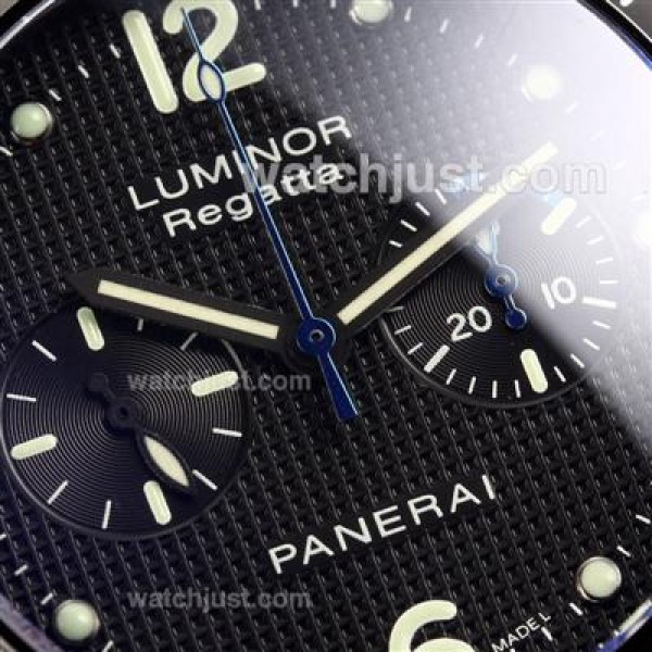 Panerai Luminor Regatta Chronograph Lemania Movement Full PVD with Black Checkered Dial