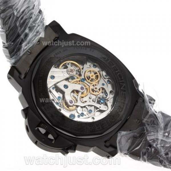 Panerai Luminor Regatta Chronograph Lemania Movement Full PVD with Black Checkered Dial