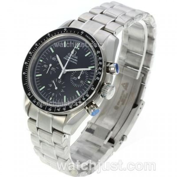 Omega Speedmaster Chronograph Lemania Movement with Black Dial