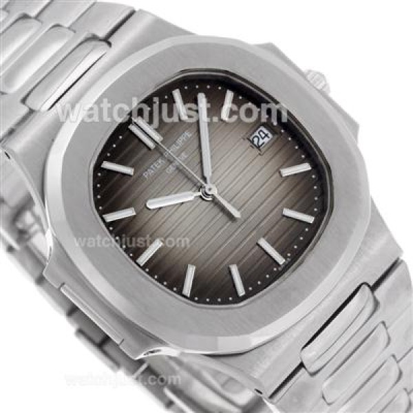 Patek Philippe Nautilus Swiss ETA 2836 Movement Stick Markers with Gray Dial S/S