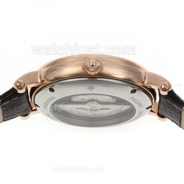 Patek Philippe Classic Automatic Rose Gold Case with Black Dial-Roman Markers