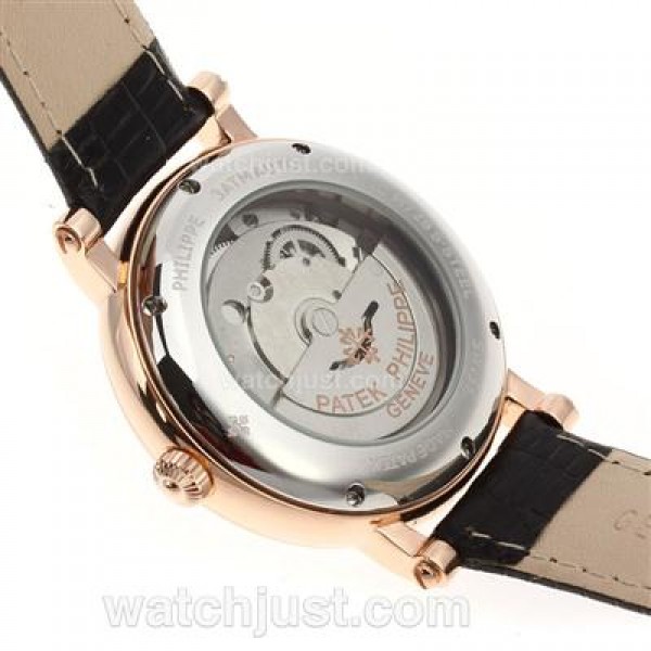 Patek Philippe Classic Automatic Rose Gold Case with Black Dial-Roman Markers
