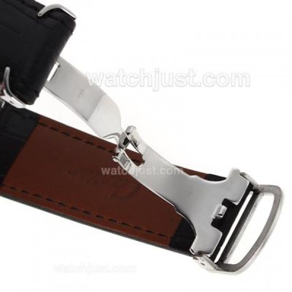 Cartier Calibre de Cartier Automatic with Black Dial-Leather Strap
