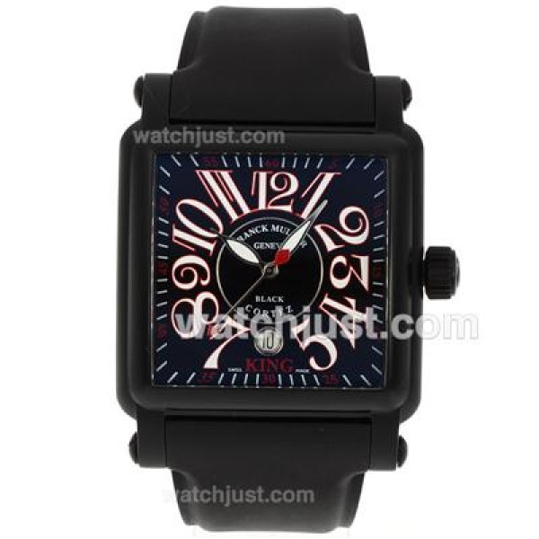 Franck Muller Conquistador Black Kortez Swiss ETA 2836 Movement PVD Case with Black Dial-Rubber Strap