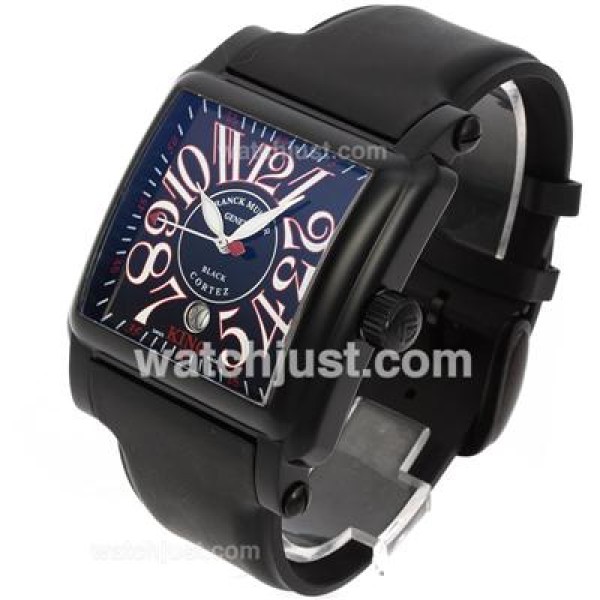 Franck Muller Conquistador Black Kortez Swiss ETA 2836 Movement PVD Case with Black Dial-Rubber Strap