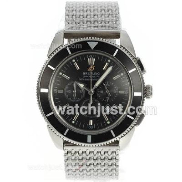 Breitling Super Ocean Working Chronograph with Black Dial and Bezel S/S
