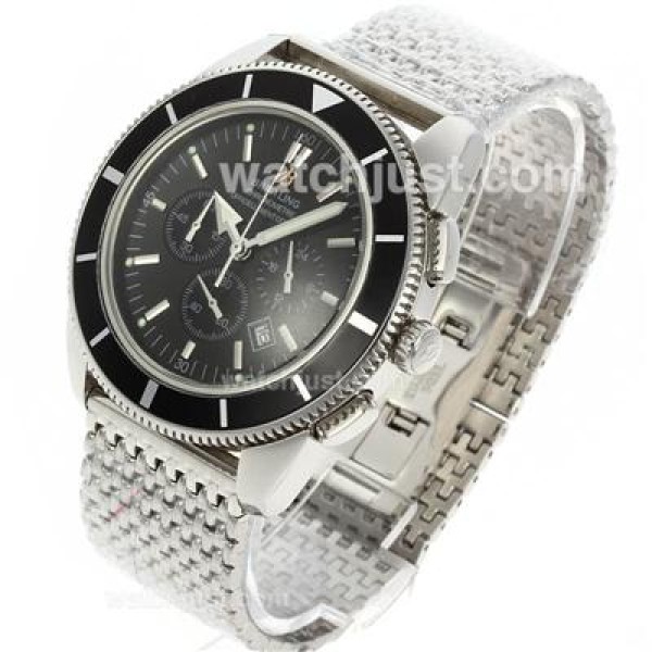 Breitling Super Ocean Working Chronograph with Black Dial and Bezel S/S