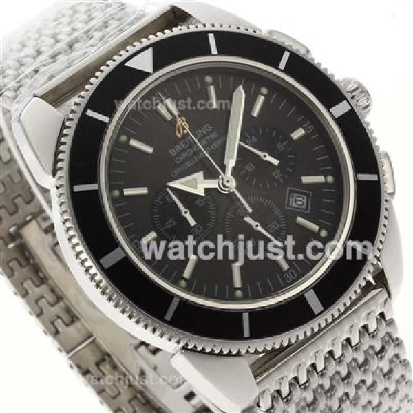 Breitling Super Ocean Working Chronograph with Black Dial and Bezel S/S