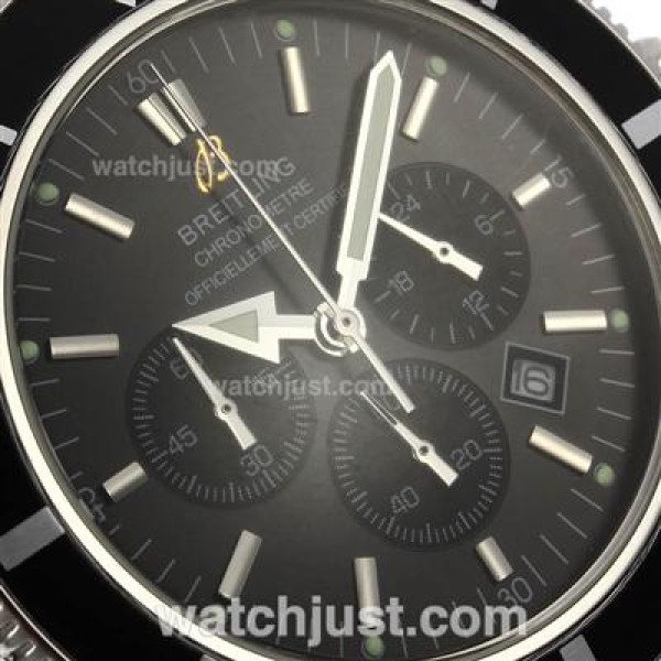 Breitling Super Ocean Working Chronograph with Black Dial and Bezel S/S
