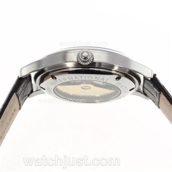 IWC Classic Automatic Stick Markers with Black Dial-Leather Strap