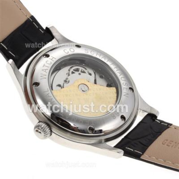 IWC Classic Automatic Stick Markers with Black Dial-Leather Strap