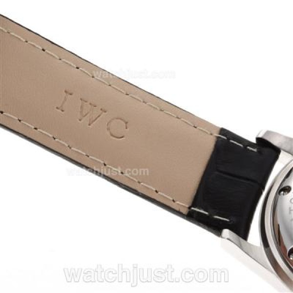 IWC Classic Automatic Stick Markers with Black Dial-Leather Strap