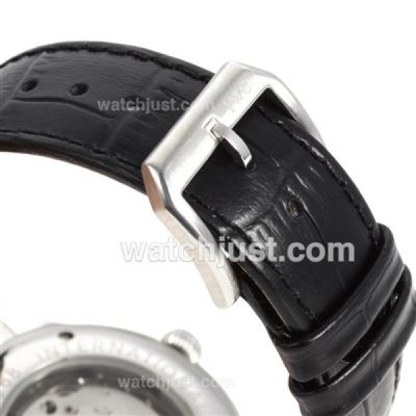 IWC Classic Automatic Stick Markers with Black Dial-Leather Strap