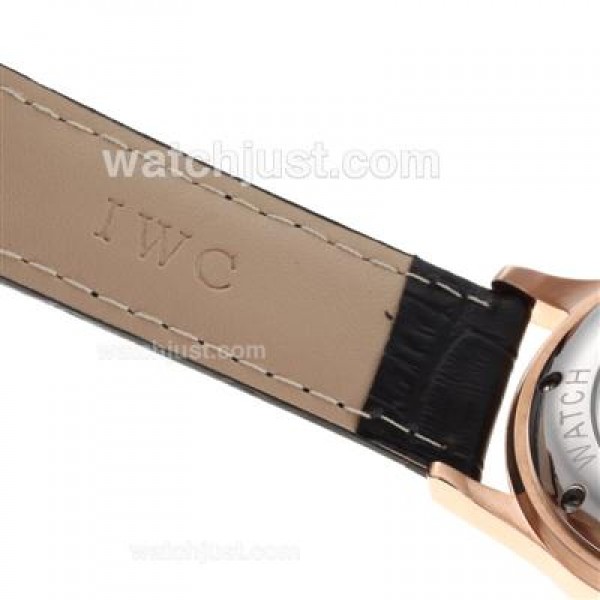 IWC Pilot Mark XV Automatic Number Markers with Black Dial-Leather Strap