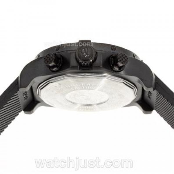 Breitling Super Avenger Working Chronograph PVD Case with White Dial-Rubber Strap