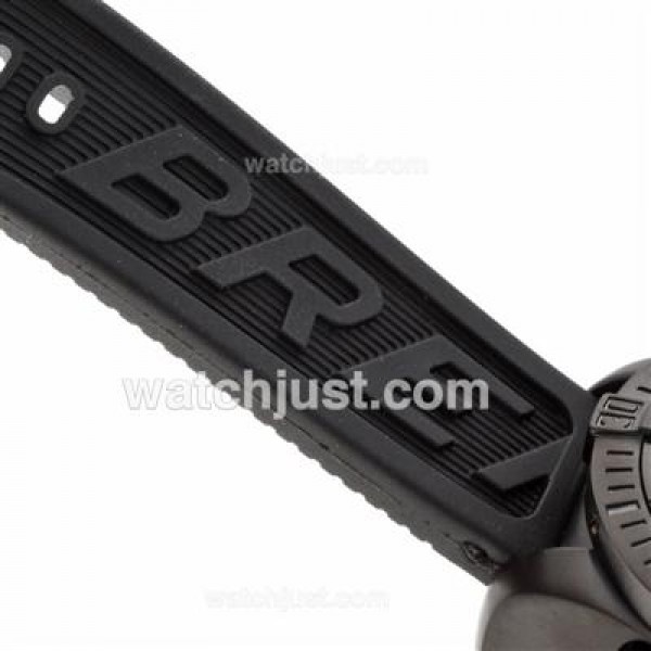 Breitling Super Avenger Working Chronograph PVD Case with White Dial-Rubber Strap
