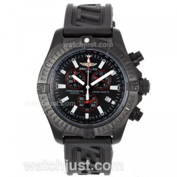 Breitling Colt Working Chronograph PVD Case with Black Dial-Rubber Strap