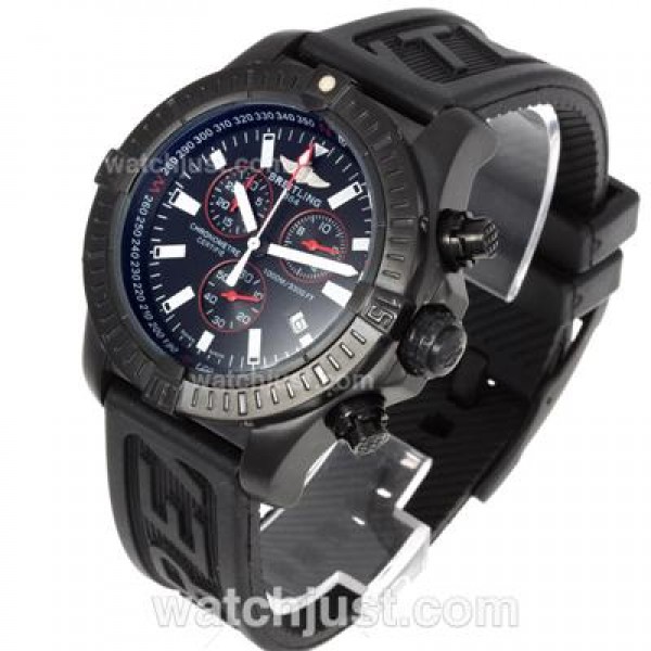 Breitling Colt Working Chronograph PVD Case with Black Dial-Rubber Strap