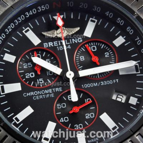Breitling Colt Working Chronograph PVD Case with Black Dial-Rubber Strap