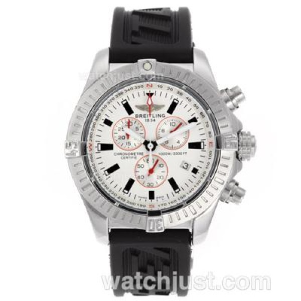 Breitling Colt Working Chronograph with White Dial-Rubber Strap