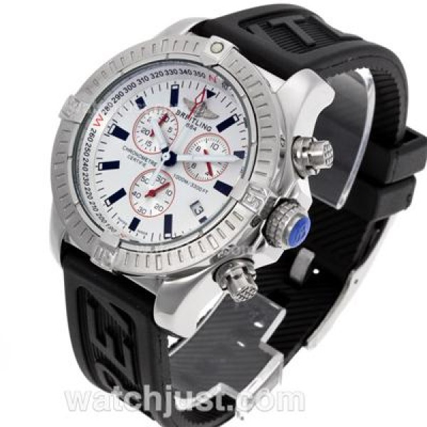 Breitling Colt Working Chronograph with White Dial-Rubber Strap