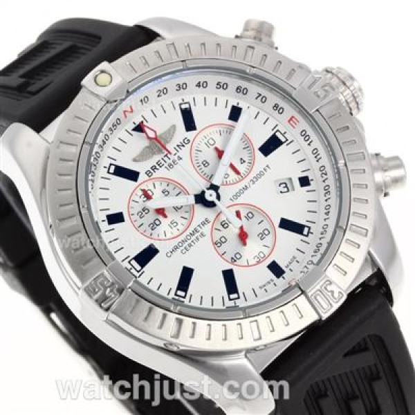 Breitling Colt Working Chronograph with White Dial-Rubber Strap