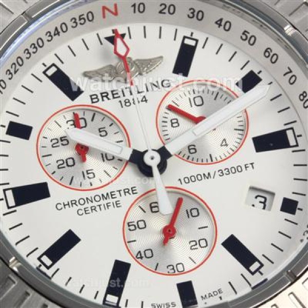 Breitling Colt Working Chronograph with White Dial-Rubber Strap