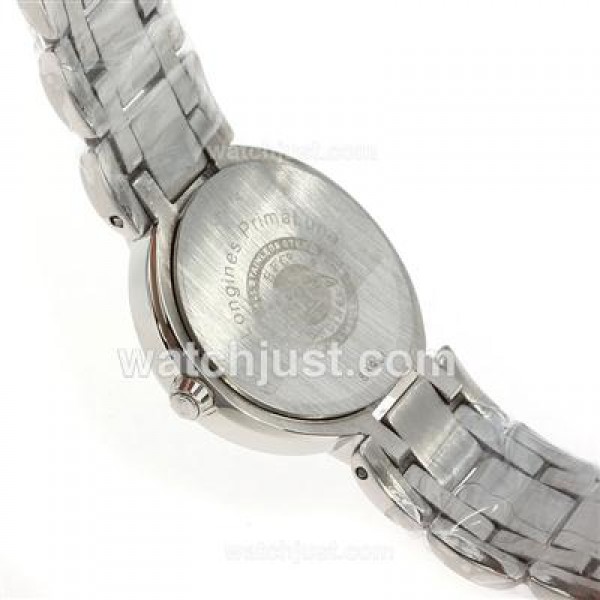 Longines PrimaLuna Diamond Markers with Black Dial S/S-Lady Size