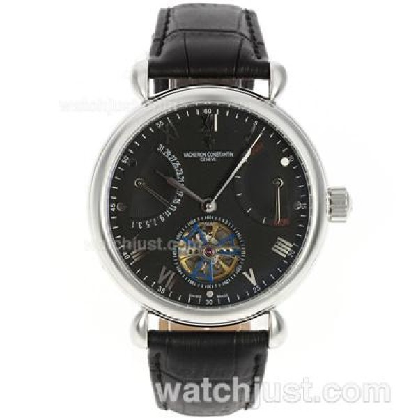 Vacheron Constantin Malte Tourbillon Automatic with Black Dial-Leather Strap