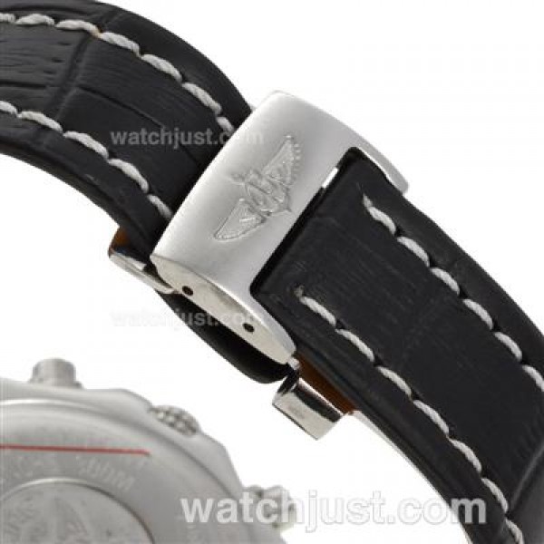 Breitling Skyland Avenger Working Chronograph with Black Dial-Leather Strap--49mm Version