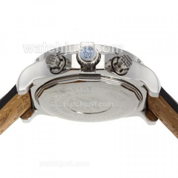 Breitling Skyland Avenger Working Chronograph with Black Dial-Leather Strap--49mm Version
