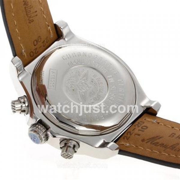 Breitling Skyland Avenger Working Chronograph with Black Dial-Leather Strap--49mm Version