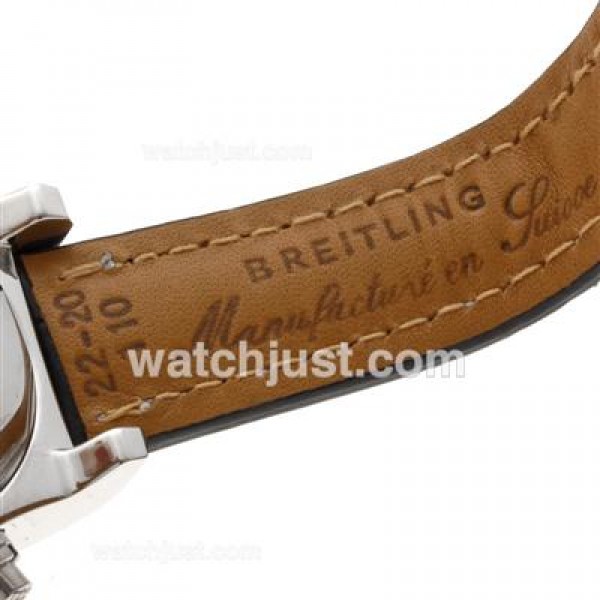 Breitling Skyland Avenger Working Chronograph with Black Dial-Leather Strap--49mm Version