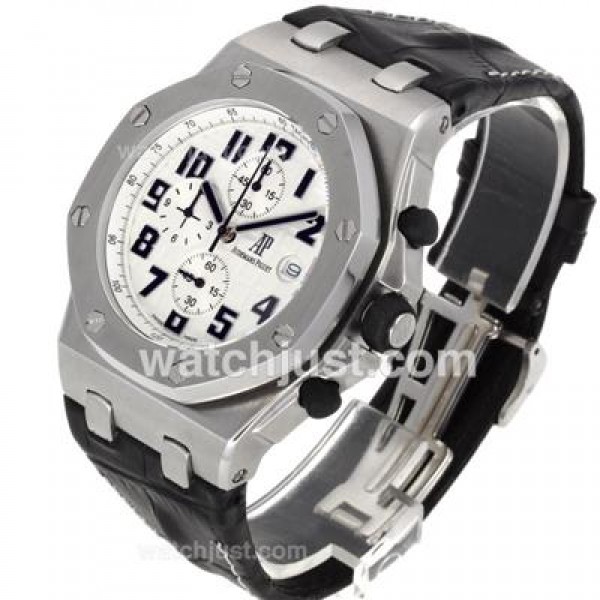 Audemars Piguet Royal Oak Offshore Working Chronograph with White Dial-Leather Strap