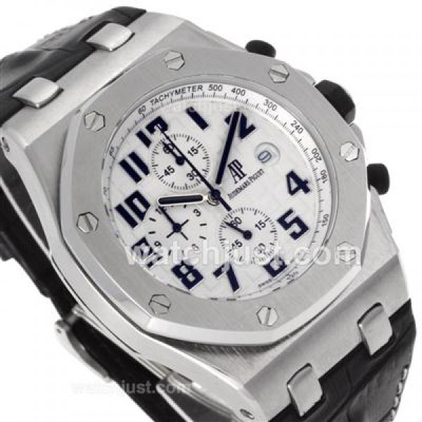 Audemars Piguet Royal Oak Offshore Working Chronograph with White Dial-Leather Strap