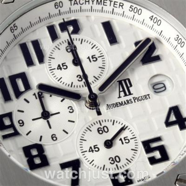 Audemars Piguet Royal Oak Offshore Working Chronograph with White Dial-Leather Strap