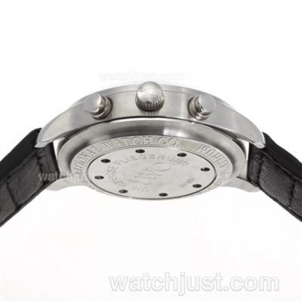 IWC Pilot Working Chronograph with White Dial-Leather Strap