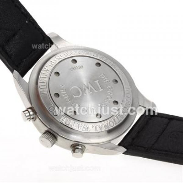 IWC Pilot Working Chronograph with White Dial-Leather Strap