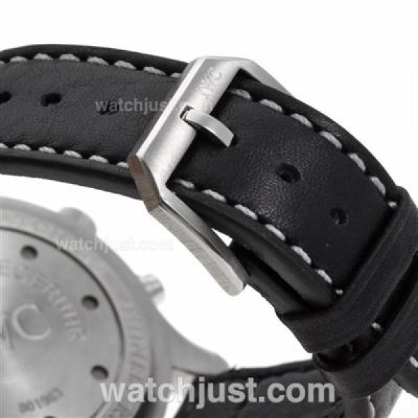 IWC Pilot Working Chronograph with White Dial-Leather Strap