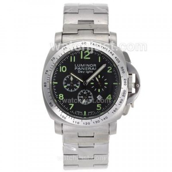 Panerai Luminor Daylight Working Chronograph with Black Dial S/S