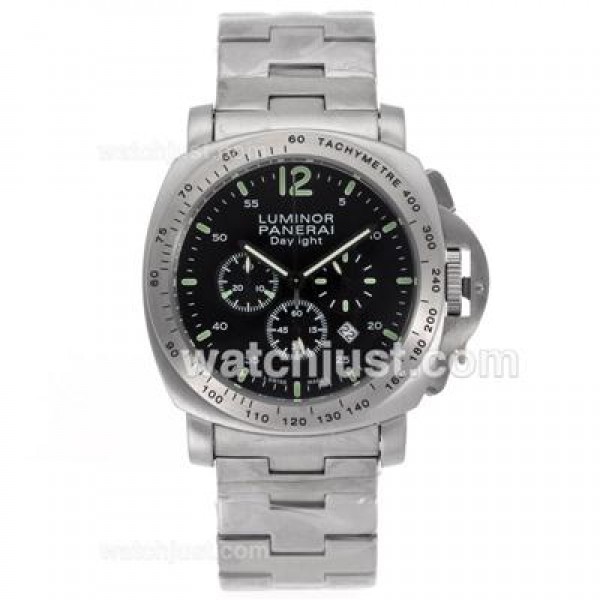 Panerai Luminor Daylight Working Chronograph with Black Dial S/S