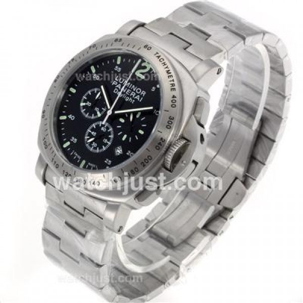 Panerai Luminor Daylight Working Chronograph with Black Dial S/S